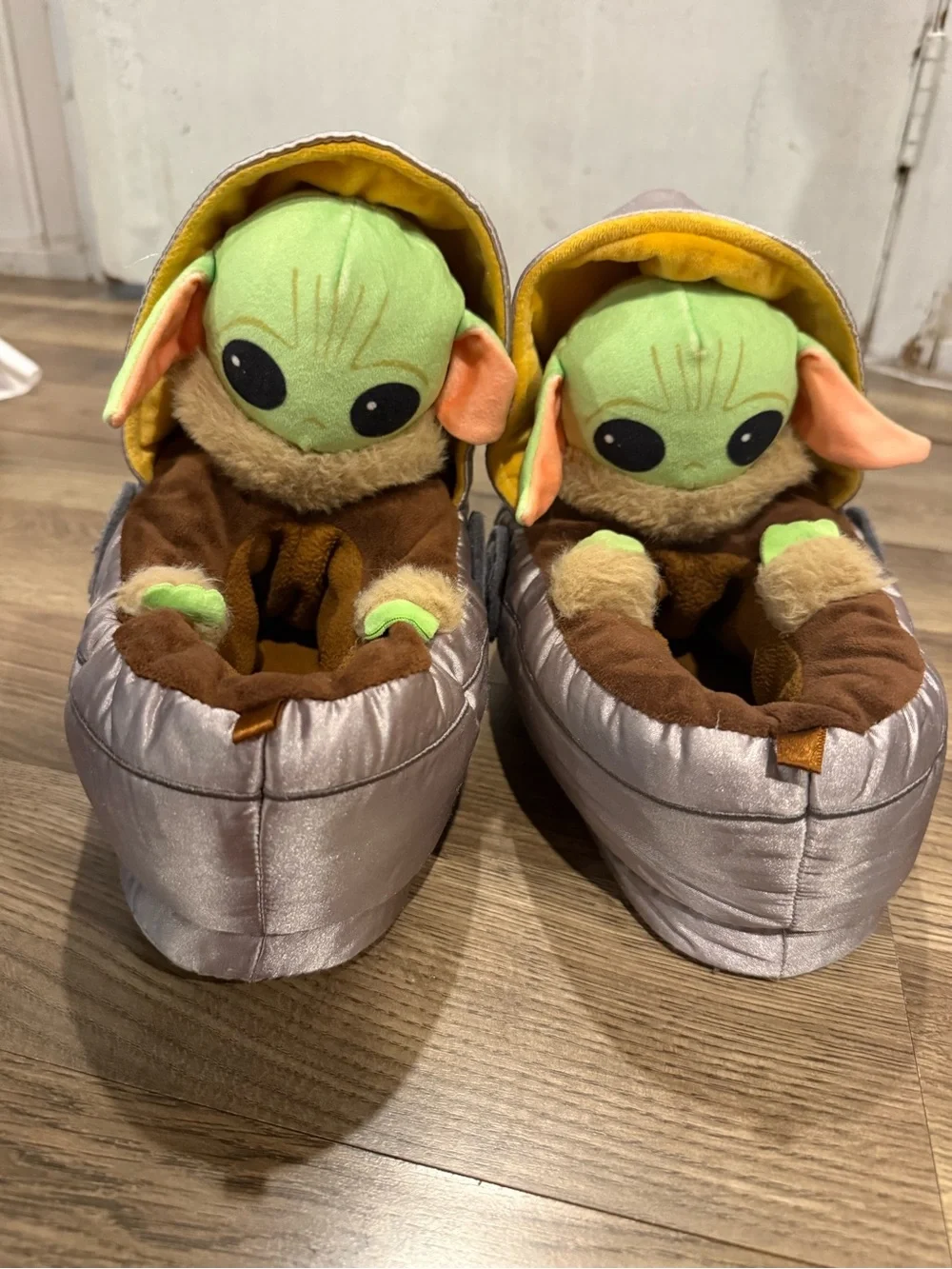 GAP Star Wars Grogu Plush Slippers - Green & Brown